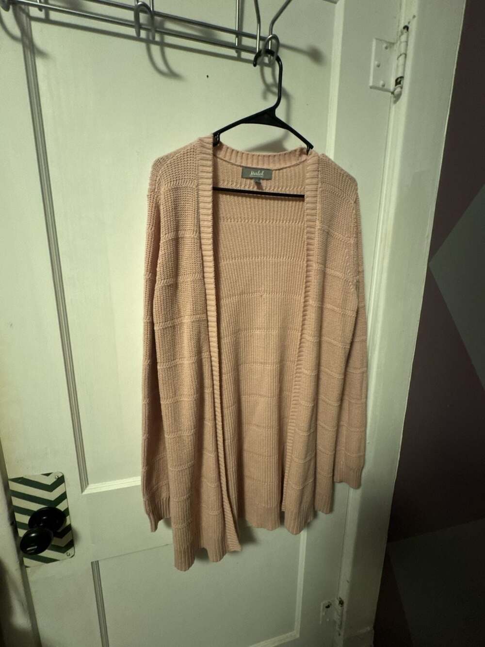Marled Reunited Clothing Women's Size S Pink Open Front Knit Cardigan